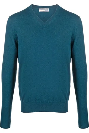BALLANTYNE Ribbed-knit V-neck sweater