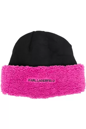 Karl Lagerfeld Women Hats - Shearling embroidered-logo hat