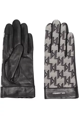 Karl Lagerfeld Monogram-pattern jacquard gloves