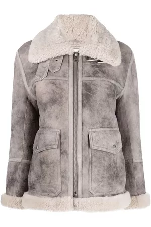 Zadig & Voltaire Shearling-collar zipped jacket