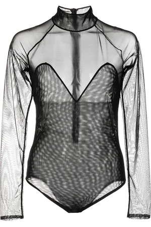 FLEUR DU MAL Long-sleeve mesh bodysuit