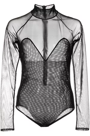 FLEUR DU MAL Long-sleeve mesh bodysuit