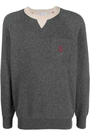 Brunello Cucinelli Contrast-trim cashmere jumper