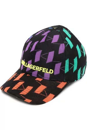 Karl Lagerfeld Women Caps - Monogram-pattern knit cap