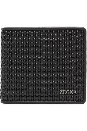 Z Zegna Men Wallets - Logo-detail woven leather wallet