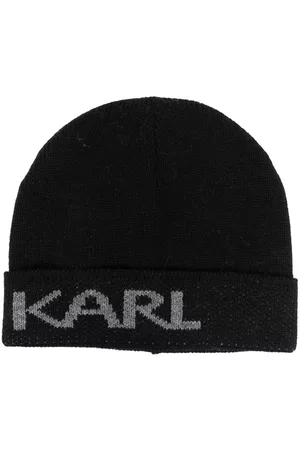 Karl Lagerfeld Intarsia logo-knit beanie