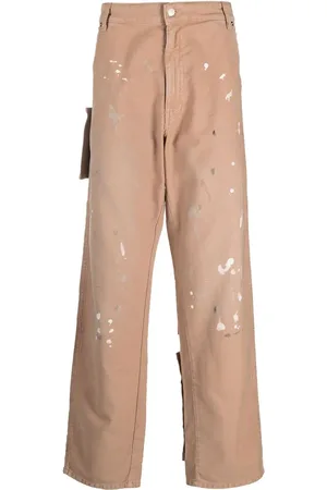 DARKPARK Paint-splatter patch pocket jeans