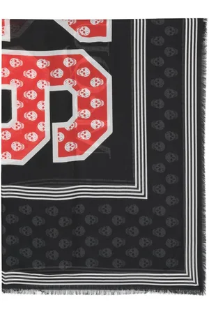 Alexander McQueen Striped skull-motif scarf