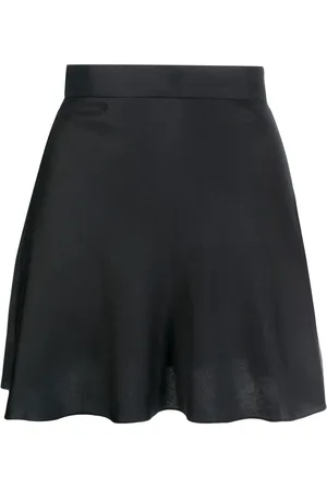 MANURI Flared silk mini skirt