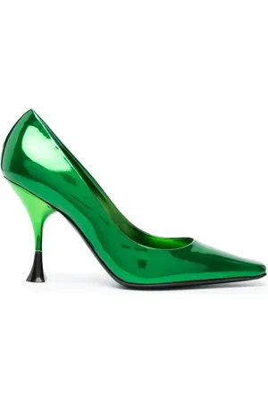 3Juin 100mm patent-finish square pumps