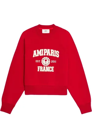 Ami Logo-print organic-cotton sweatshirt