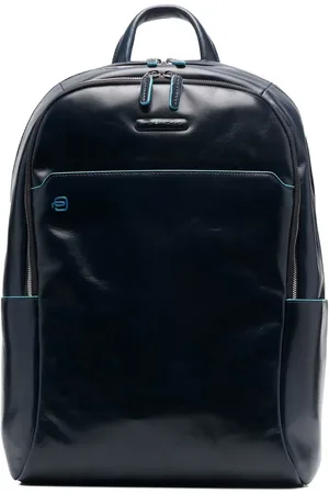 Piquadro Leather logo-patch backpack