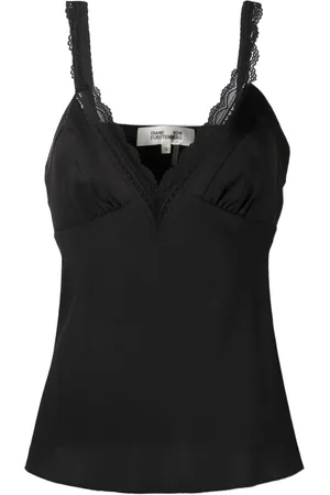 Diane von Furstenberg V-neck lace-trim vest top