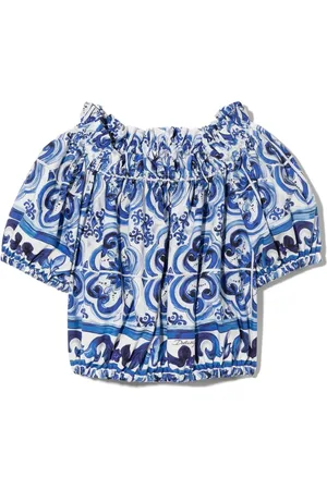 Dolce & Gabbana Majolica-print off-shoulder top