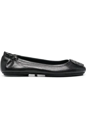Tory Burch Logo-plaque leather ballerina pumps