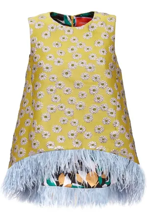 La DoubleJ La Scala feather-trim top