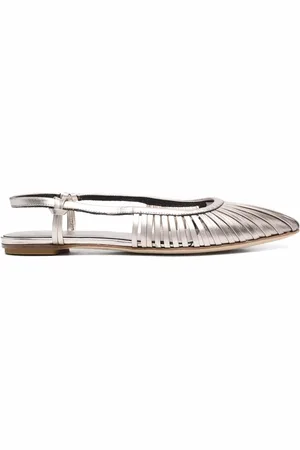 ROBERTO DEL CARLO Metallic-effect leather ballerinas