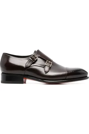 santoni Leather monk shoes
