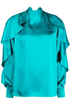 Colville Ruffled-sleeve satin blouse