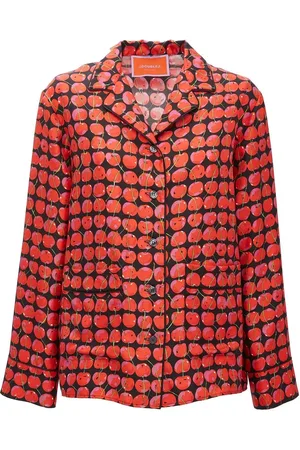 La DoubleJ Cherry-print silk pyjama set