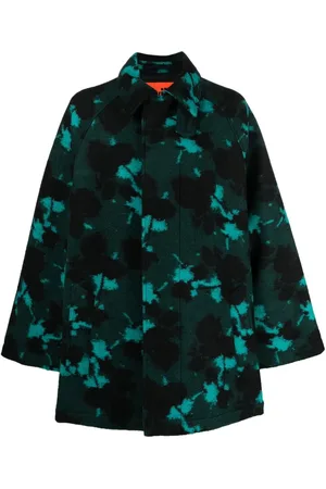 Colville Graphic-print concealed-front coat