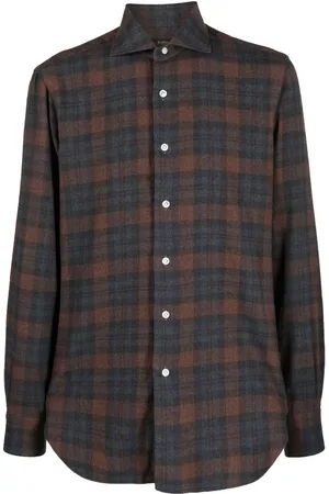 BARBA Check-print button-up shirt