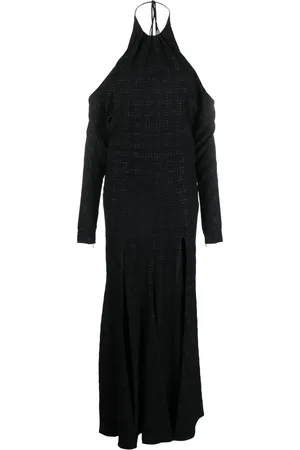 Serafini Halterneck tie-fastening dress