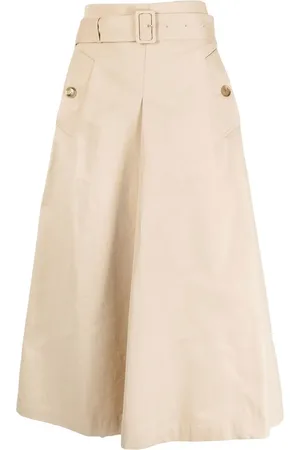 GOEN.J Belted high-waist A-line skirt
