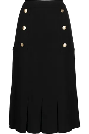 Low Classic Button-embellished pleated midi skirt