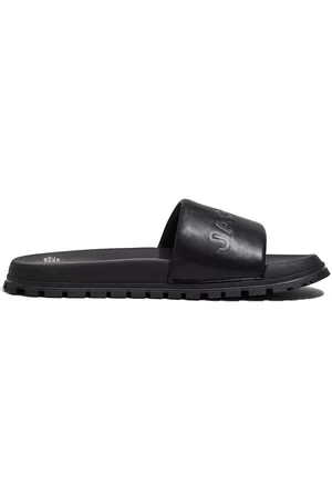 Marc Jacobs The Leather Slide logo-embossed slides