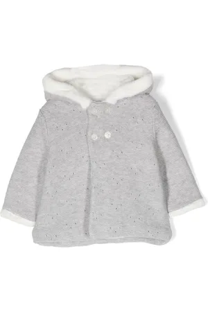 Tartine Et Chocolat Button-up hooded knitted jacket