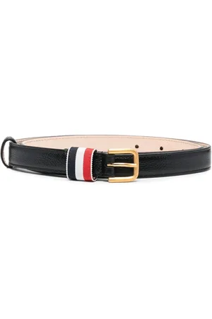Thom Browne RWB-stripe pebbled-leather belt