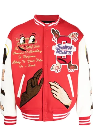 SAINT MXXXXXX X Denim Tears embroidered-patch bomber jacket