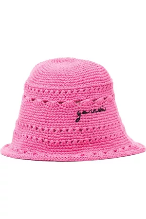 Ganni Embroidered-logo beanie hat