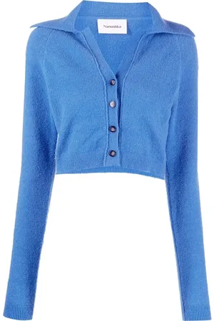 Nanushka Spread-collar cropped cardigan
