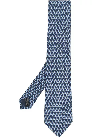 Salvatore Ferragamo Men Bow Ties - Elephant-print silk tie