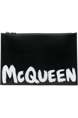 Alexander McQueen Logo-print leather clutch bag