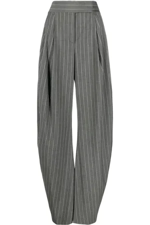 The Attico Pinstriped wide-leg tailored trousers