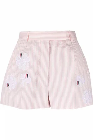 Thom Browne Floral embroidered striped shorts