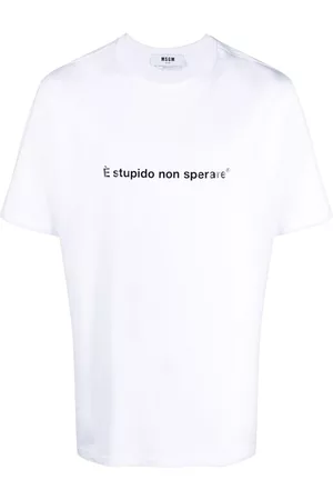Msgm Slogan-print cotton T-Shirt