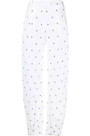 The Attico Rey logo-print wide-leg trousers
