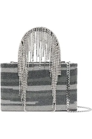 KARA Crystal-embellished fringe tote bag