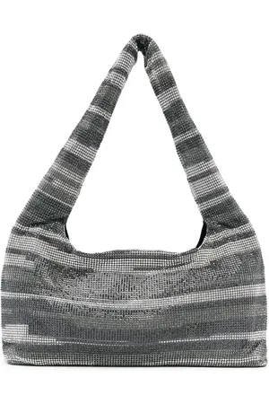 KARA Armpit crystal-embellished mesh bag