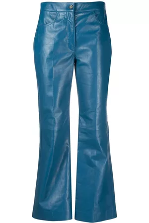 Jil Sander Kick-flare cropped leather trousers