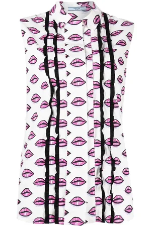 Prada Kiss print sleeveless shirt