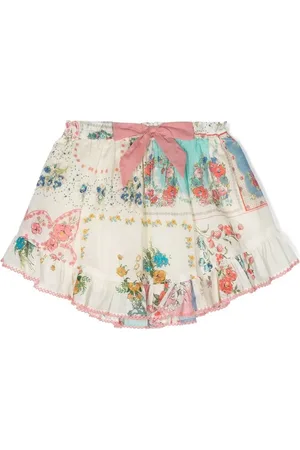 ZIMMERMANN Floral-print ruffle mini skirt
