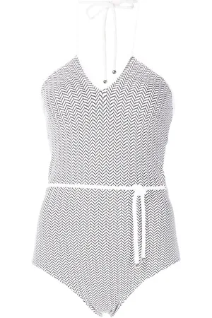 CHANEL Patterned halterneck swimsuit