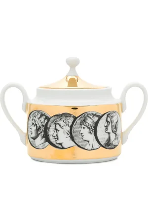 FORNASETTI Printed sugar bowl