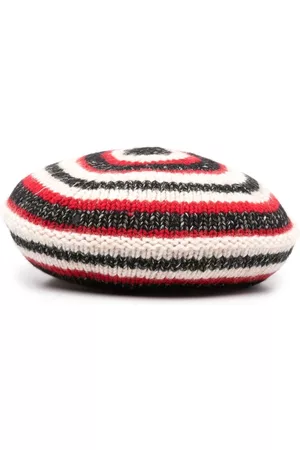 Ganni Striped knitted beret