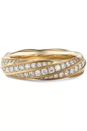 David Yurman 18kt recycled Cable Edge diamond band ring (6mm)